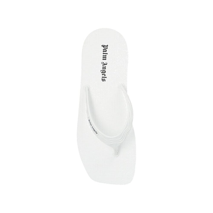 Palm Angels White Rubber Slides by Palm Angels outlet now on sale