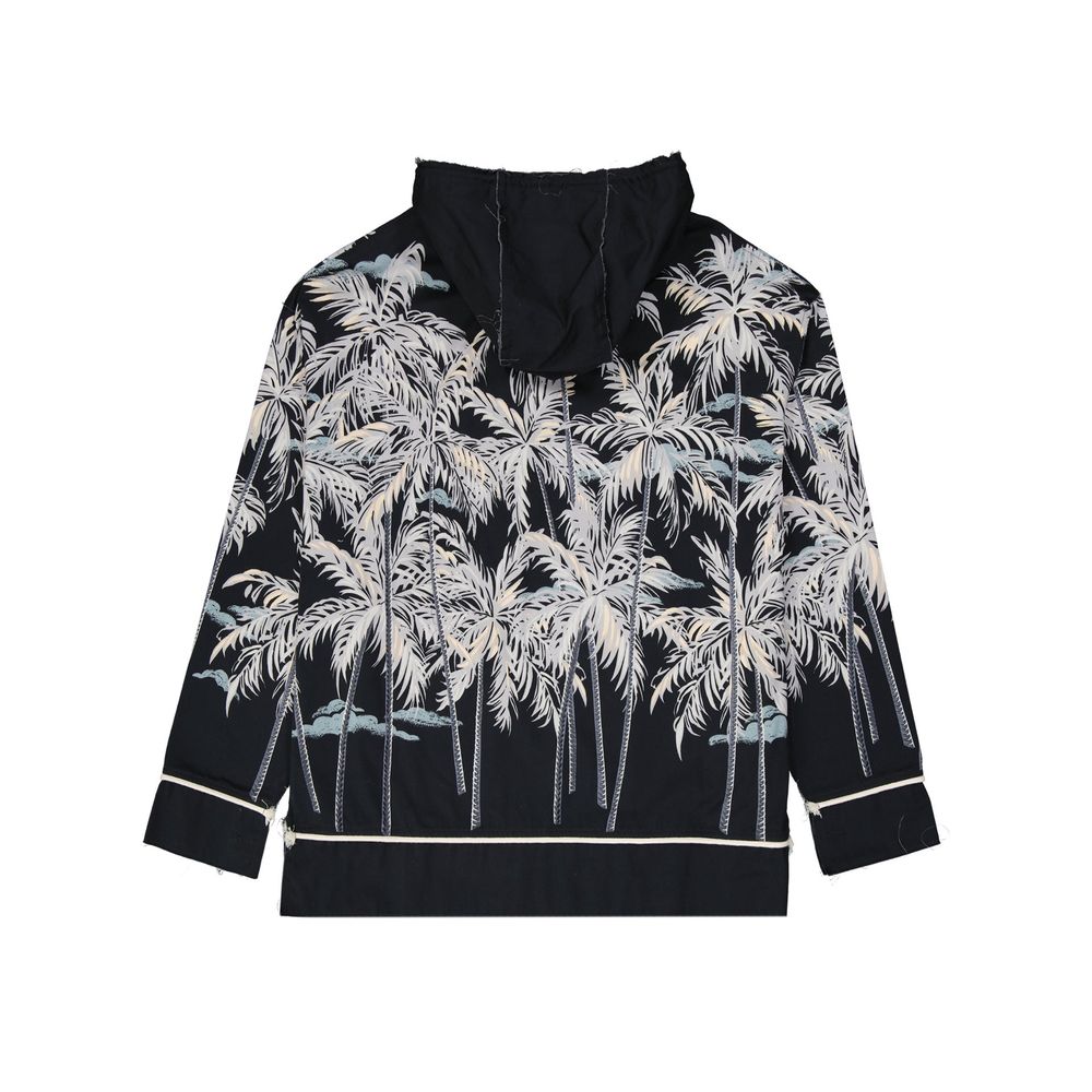 Palm Angels Black Cotton Pattern Shirt by Palm Angels outlet now on sale