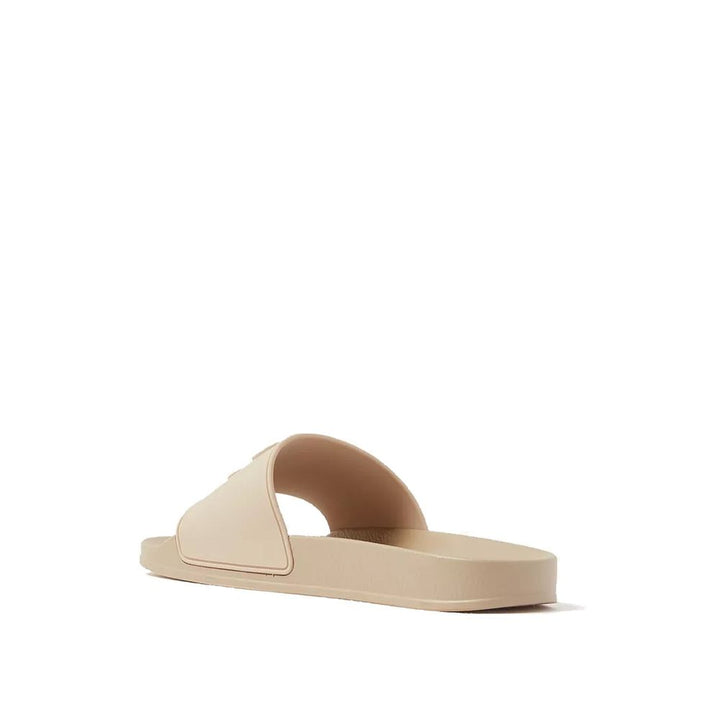 Palm Angels Beige Rubber Slides by Palm Angels outlet now on sale