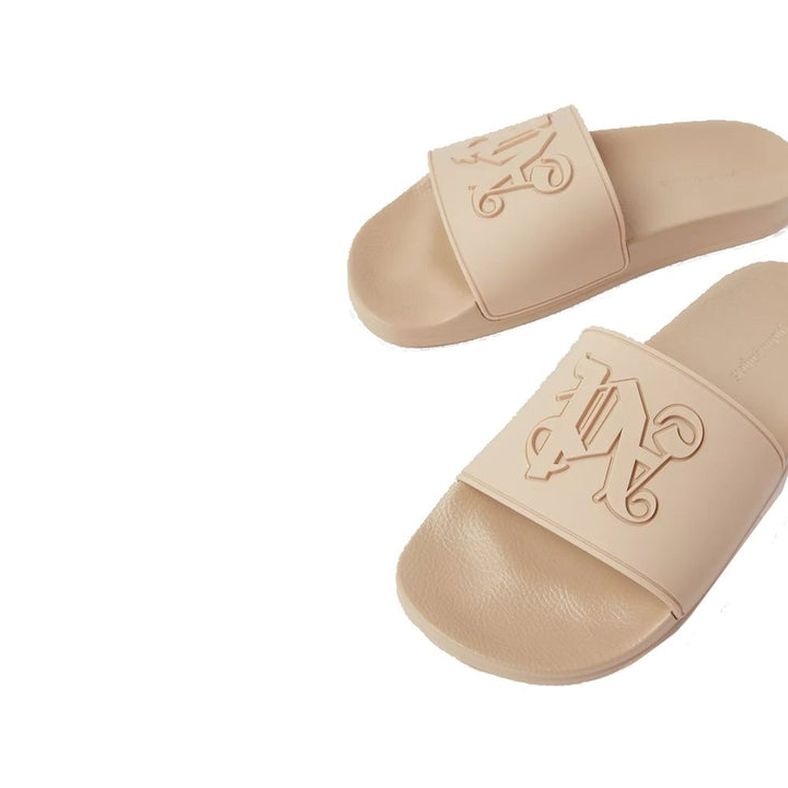 Palm Angels Beige Rubber Slides by Palm Angels outlet now on sale