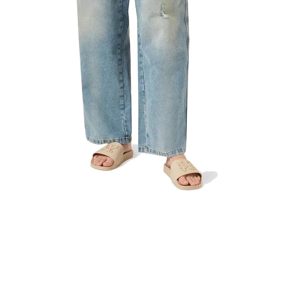 Palm Angels Beige Rubber Slides by Palm Angels outlet now on sale