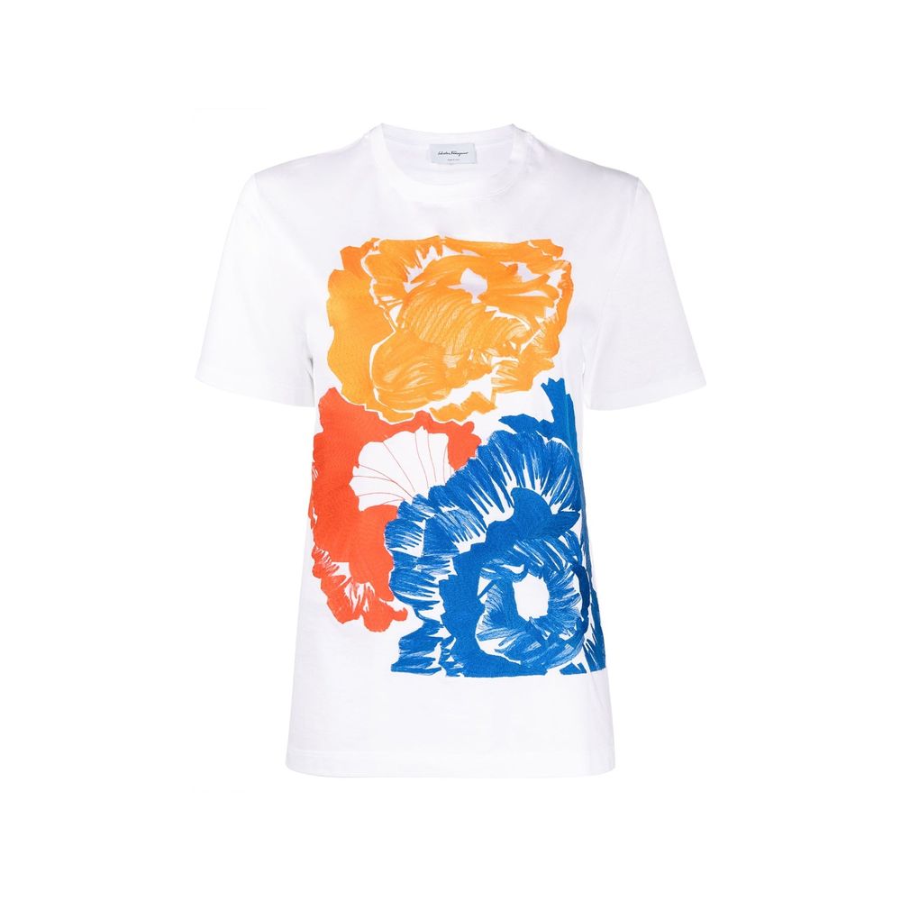 Salvatore Ferragamo White Cotton T-Shirt by Salvatore Ferragamo outlet now on sale