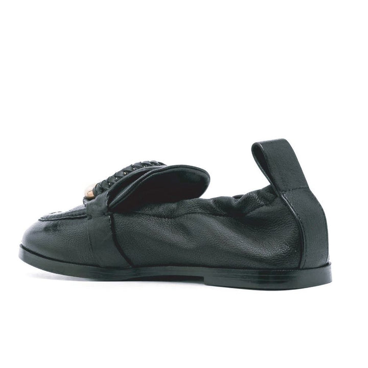 See By Chloé Black Calfskin Slip-On Loafers by See By Chloé outlet now on sale