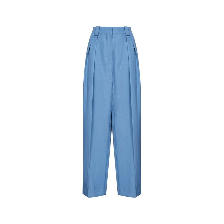 Stella McCartney Blue Linen Casual Pants by Stella McCartney outlet now on sale