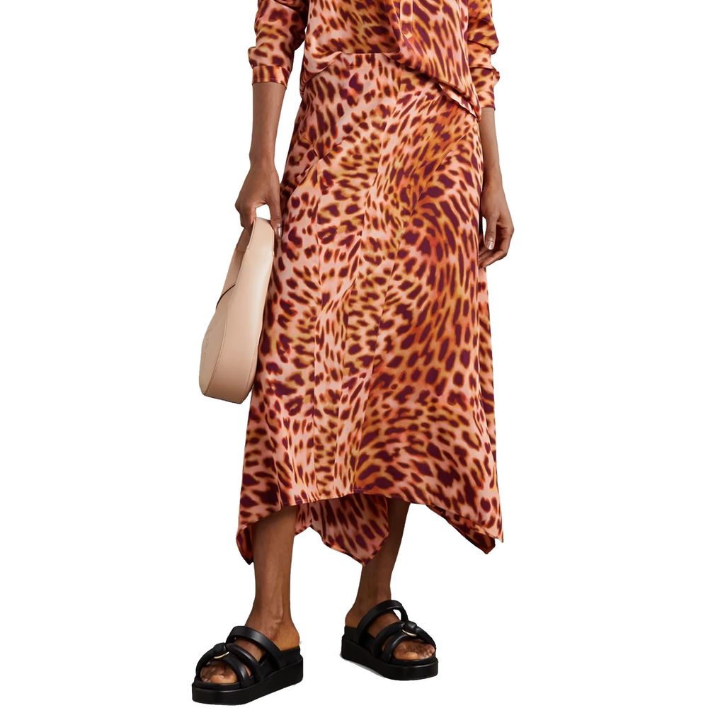 Stella McCartney Orange Silk Midi Skirt by Stella McCartney outlet now on sale