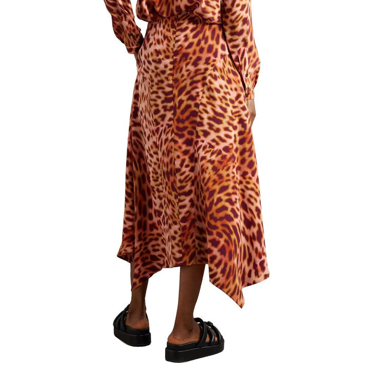 Stella McCartney Orange Silk Midi Skirt by Stella McCartney outlet now on sale