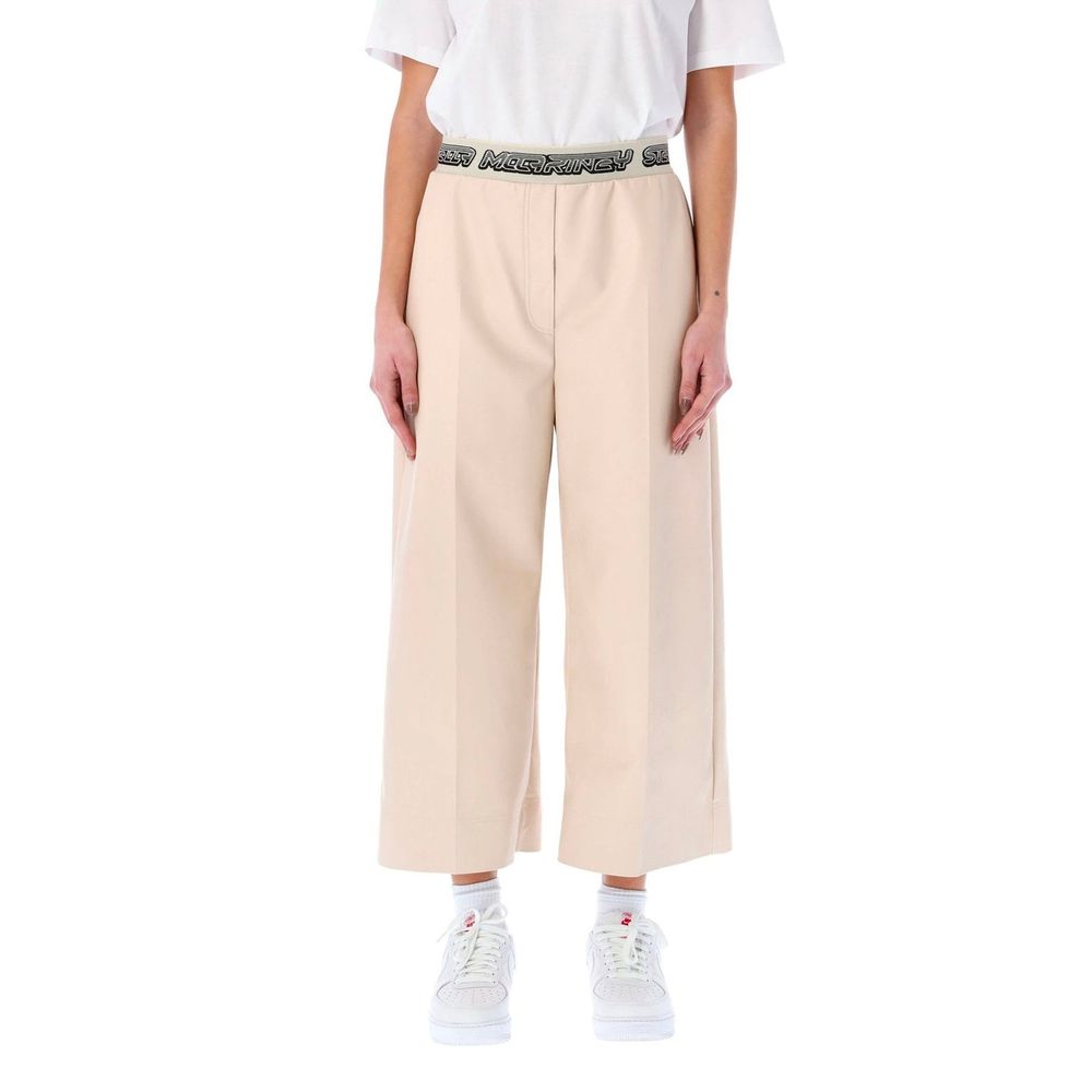 Stella McCartney Beige Viscose Cropped Pants by Stella McCartney outlet now on sale