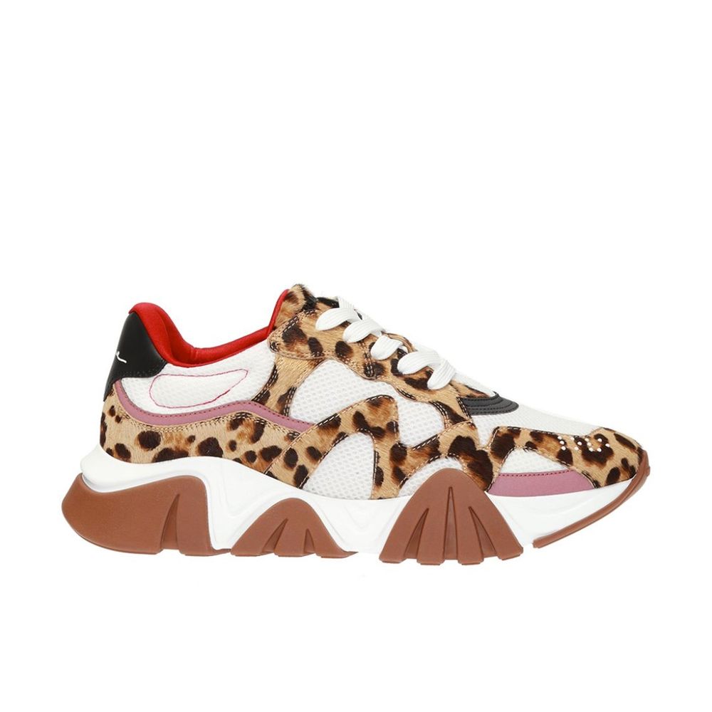 Versace Beige Leather Chunky Sneakers by Versace outlet now on sale