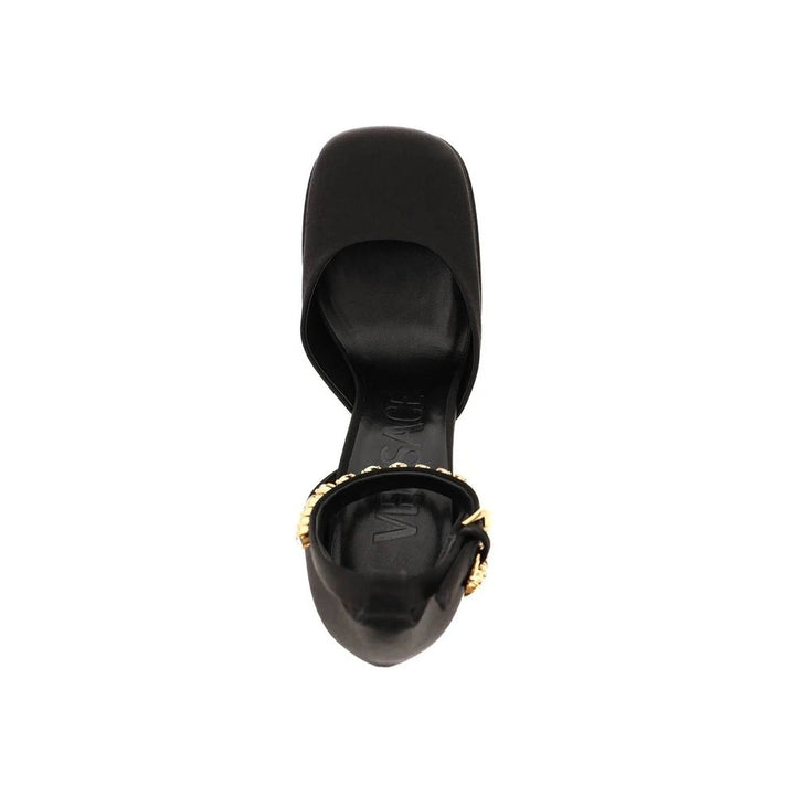 Versace Black Silk Platform Pumps
