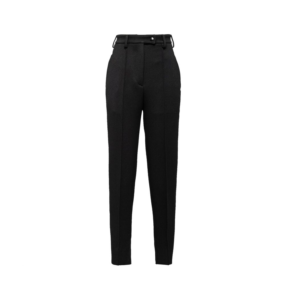 Prada Black Virgin Wool Casual Pants by Prada outlet now on sale