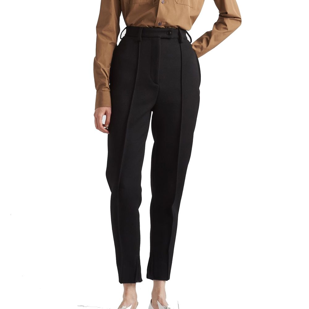 Prada Black Virgin Wool Casual Pants by Prada outlet now on sale