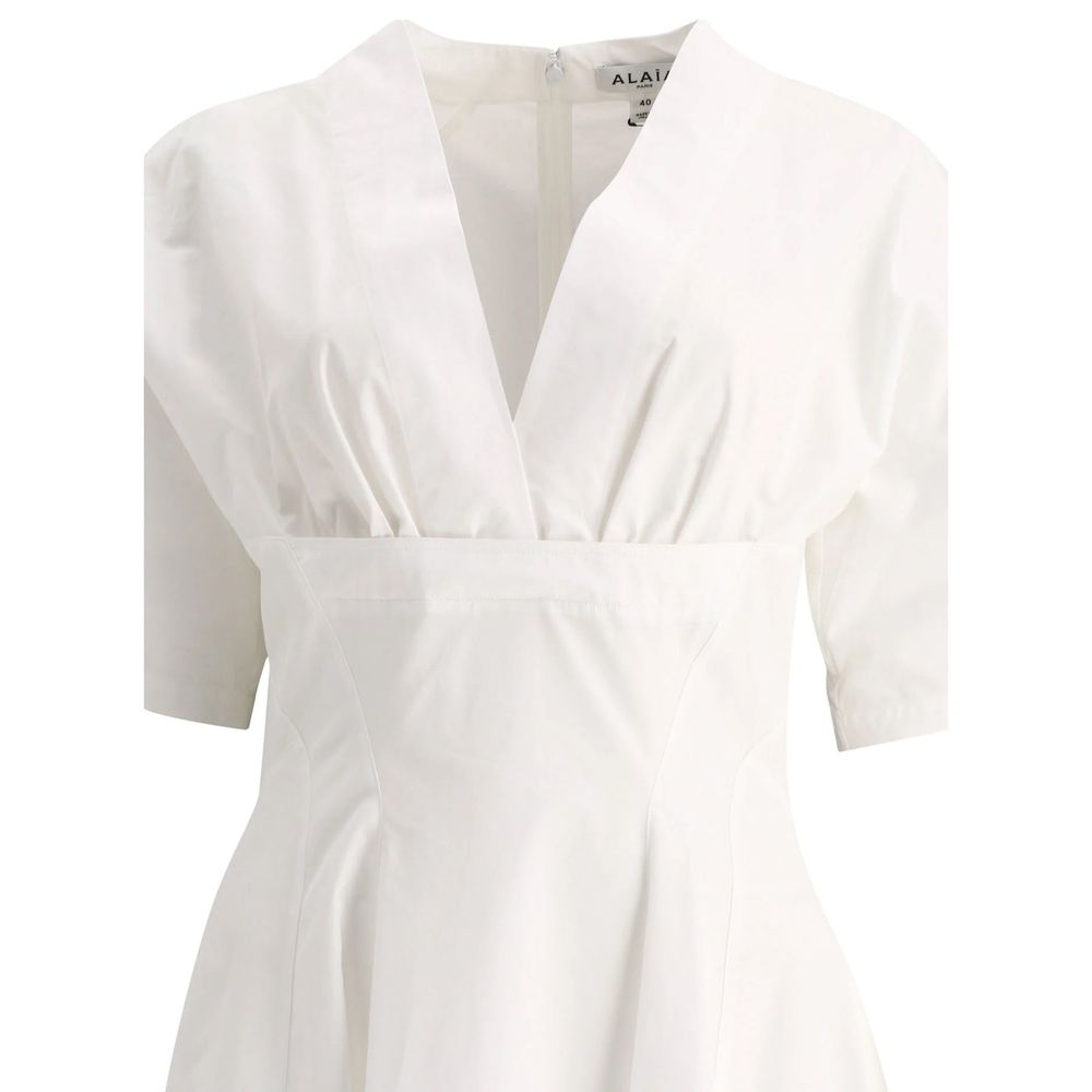 Alaïa White Cotton Casual Dress by Alaïa outlet now on sale