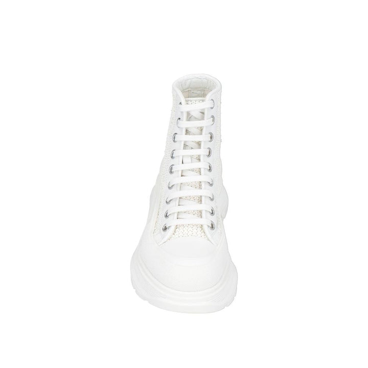 Alexander McQueen White Raffia High Top Sneakers by Alexander McQueen outlet now on sale