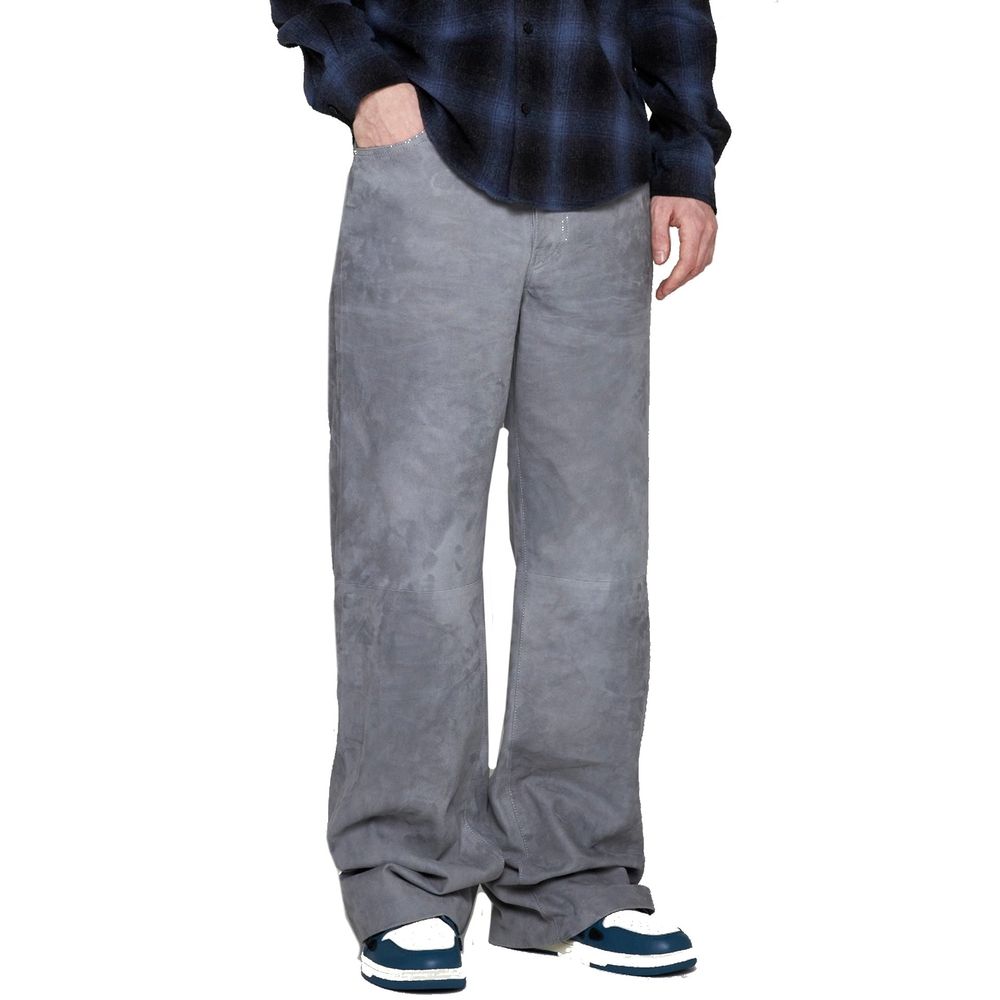 Amiri Gray Leather Pants by Amiri outlet now on sale