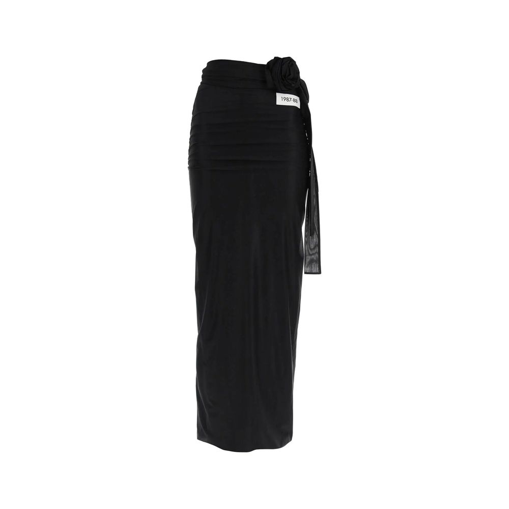 Dolce & Gabbana Black Elastane Long Skirt by Dolce & Gabbana outlet now on sale