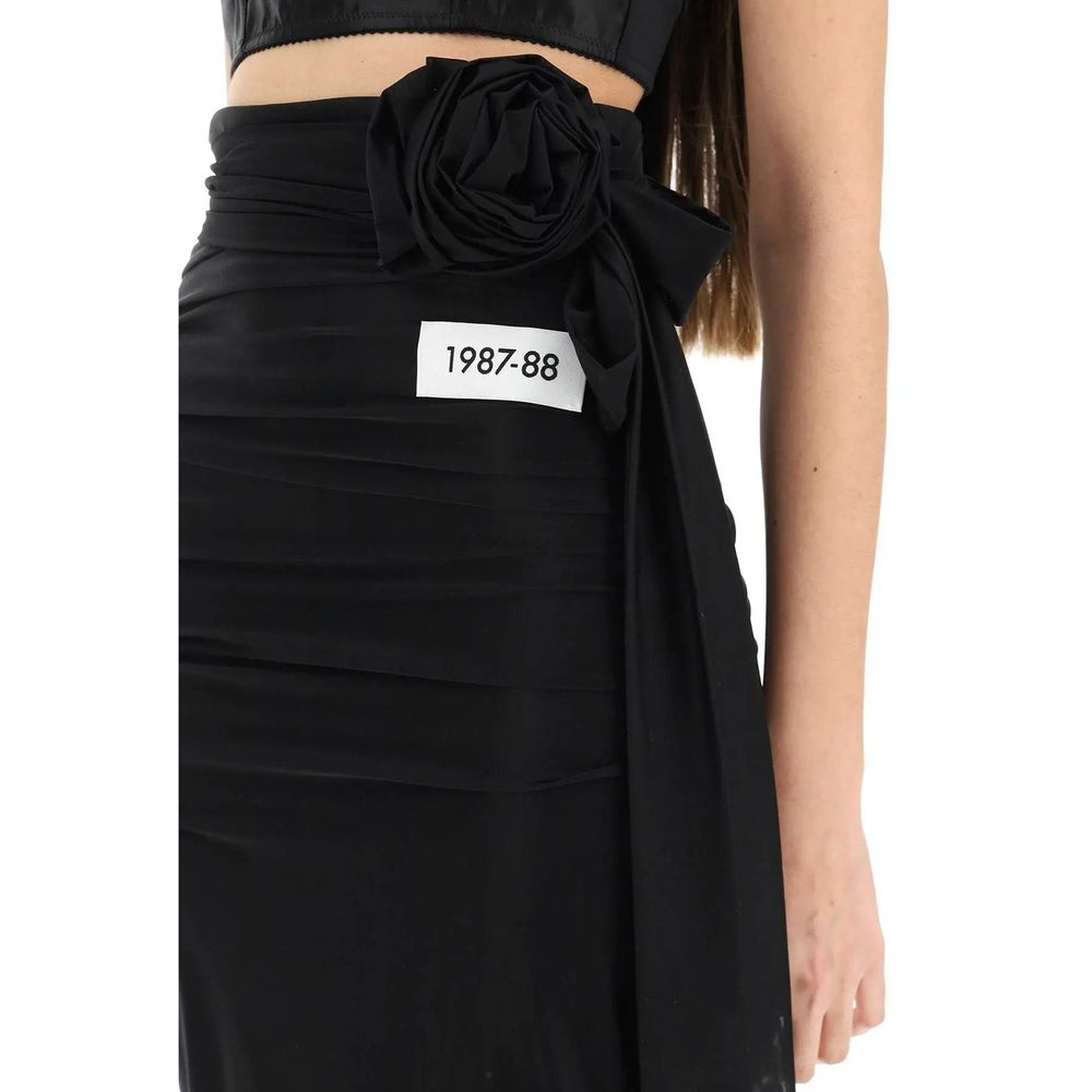 Dolce &amp; Gabbana Black Elastane Long Skirt by Dolce &amp; Gabbana outlet now on sale
