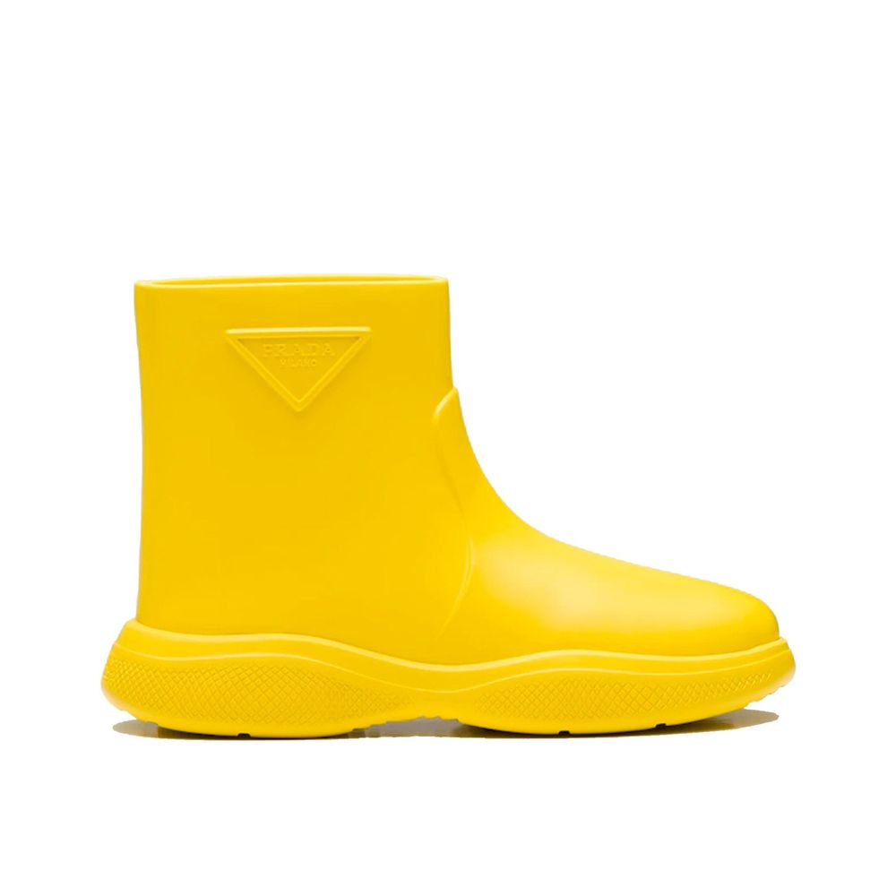Prada Bicolor Rubber Rain Boots by Prada outlet now on sale