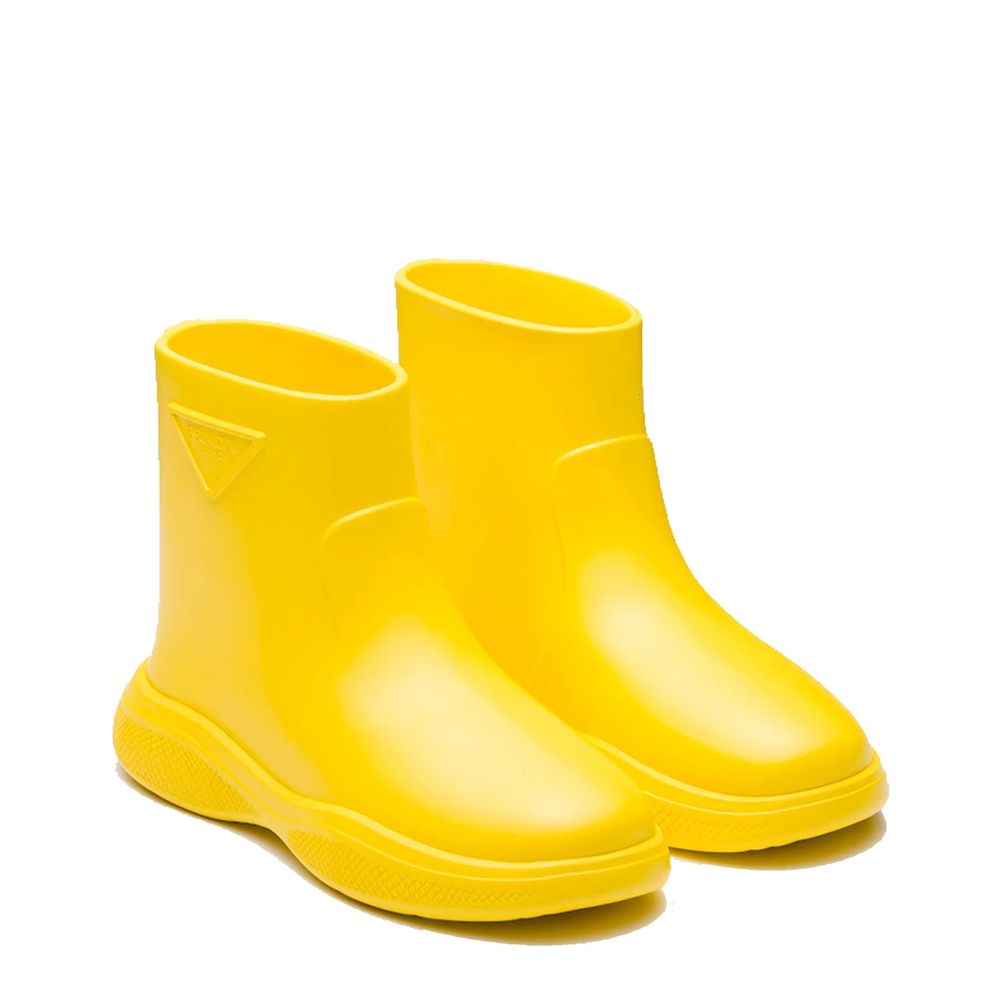 Prada Bicolor Rubber Rain Boots by Prada outlet now on sale