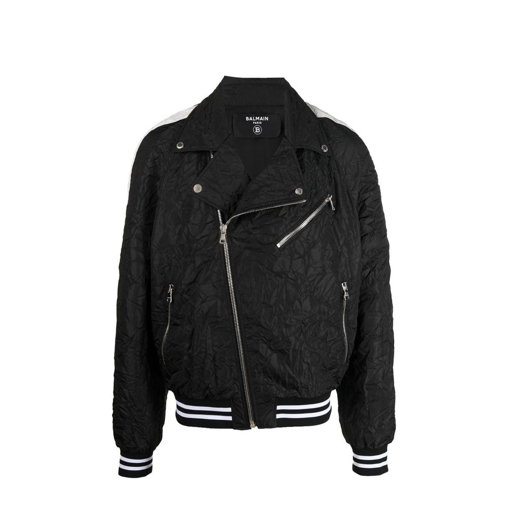 Balmain Black Polyester Bomber by Balmain outlet now on sale