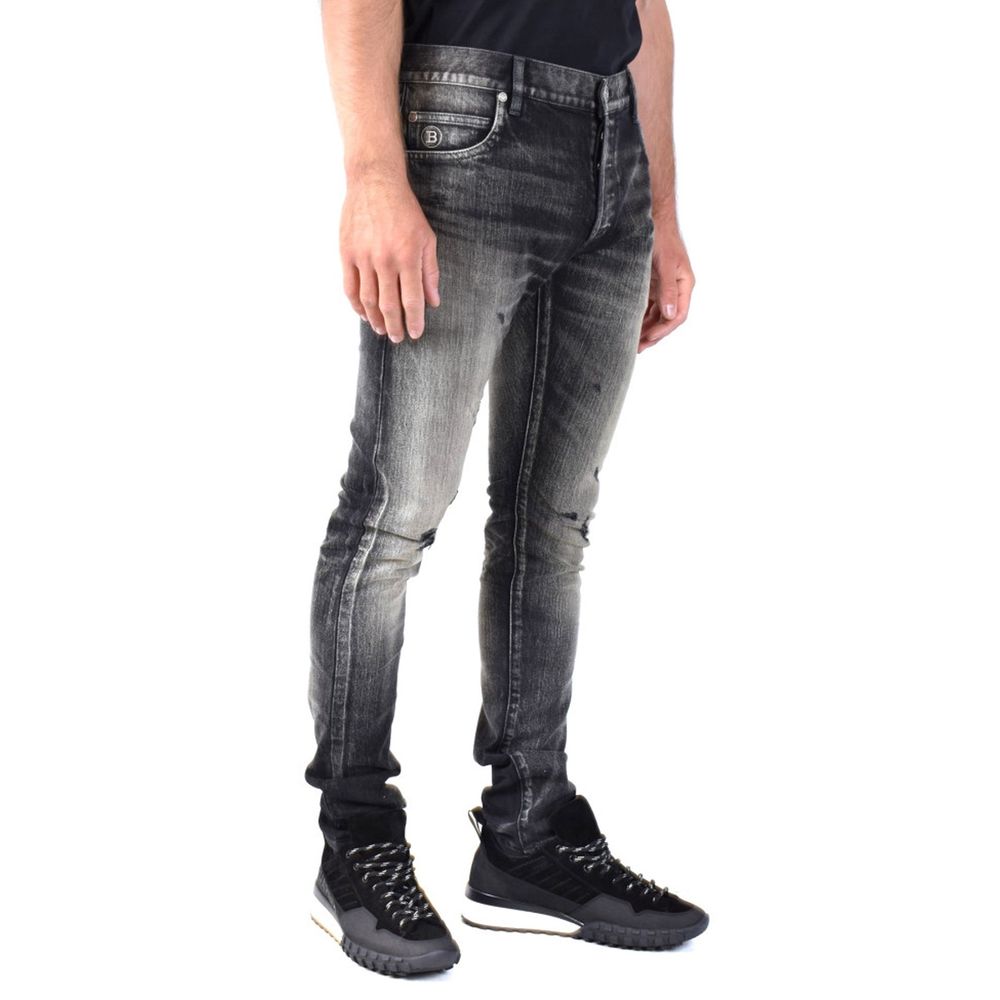 Balmain Black Cotton Skinny Jeans by Balmain outlet now on sale