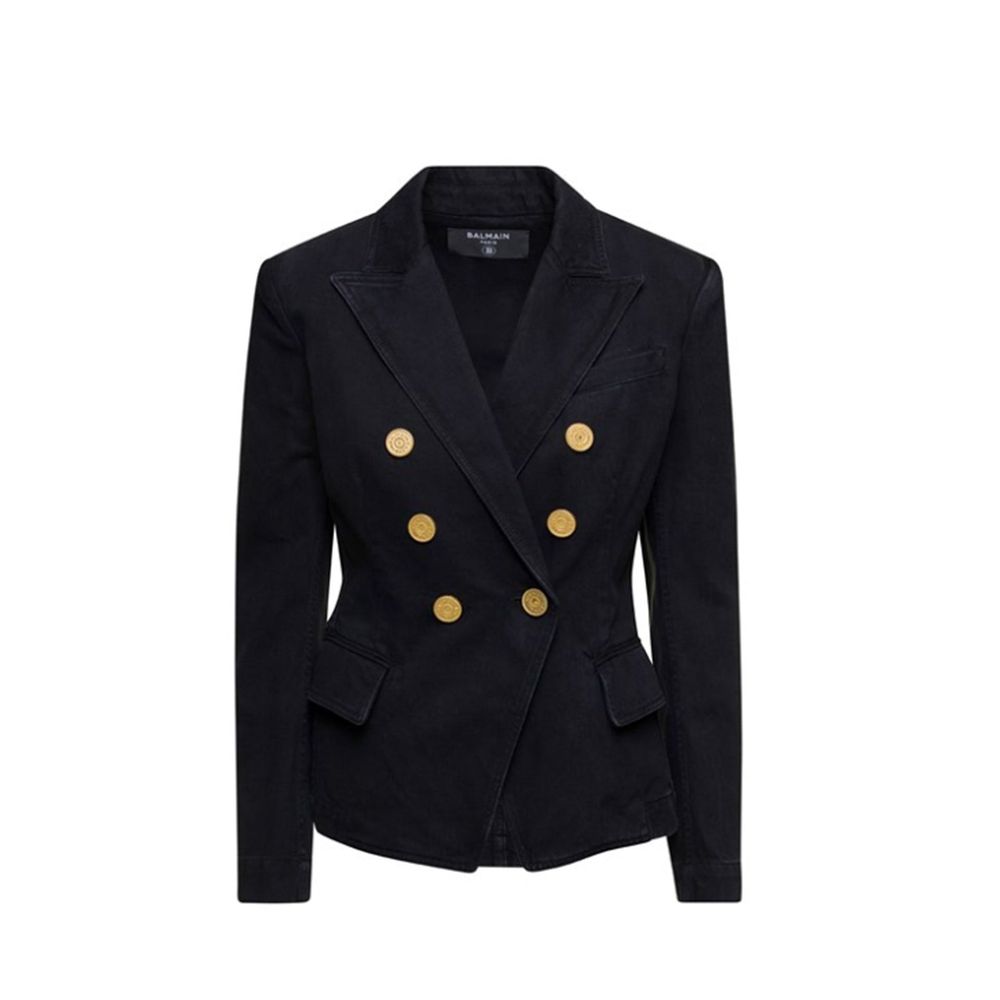 Balmain Black Cotton Blazer by Balmain outlet now on sale