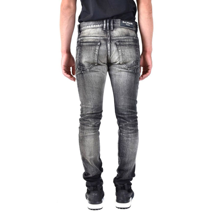 Balmain Black Cotton Skinny Jeans by Balmain outlet now on sale