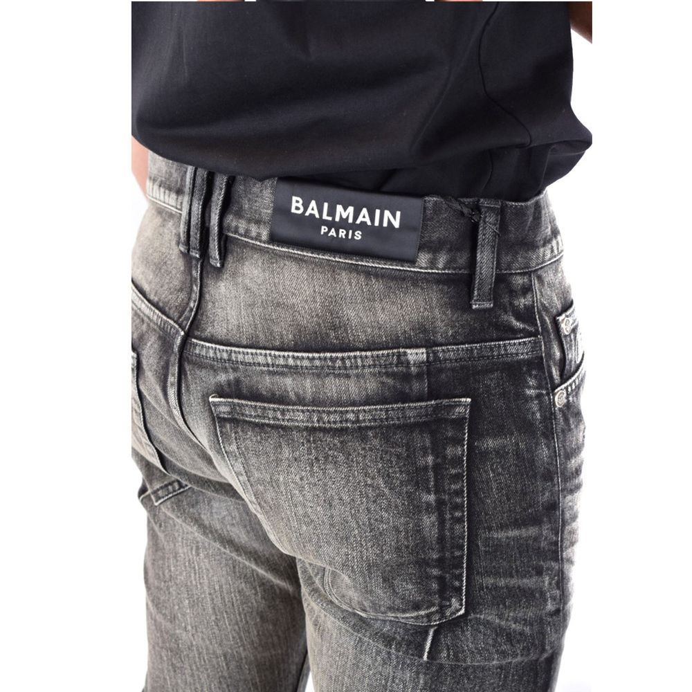 Balmain Black Cotton Skinny Jeans by Balmain outlet now on sale