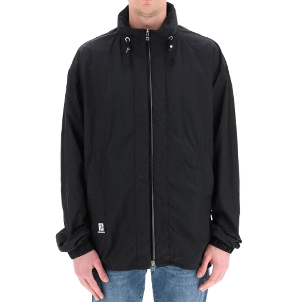 Balmain Black Nylon Shell Jacket by Balmain outlet now on sale