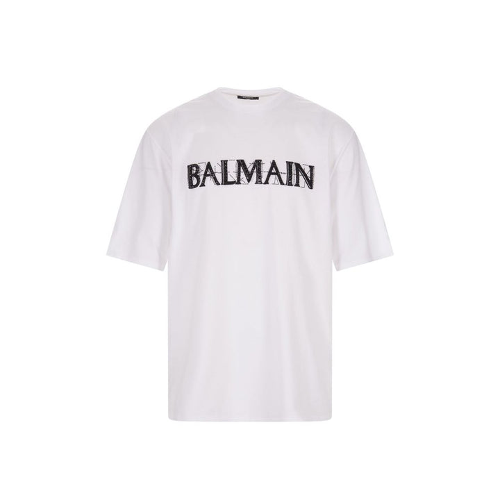 Balmain White Cotton T-Shirt by Balmain outlet now on sale