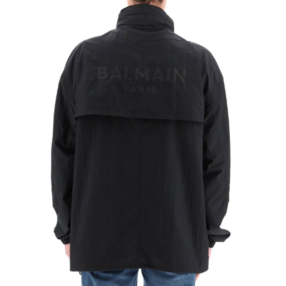 Balmain Black Nylon Shell Jacket by Balmain outlet now on sale