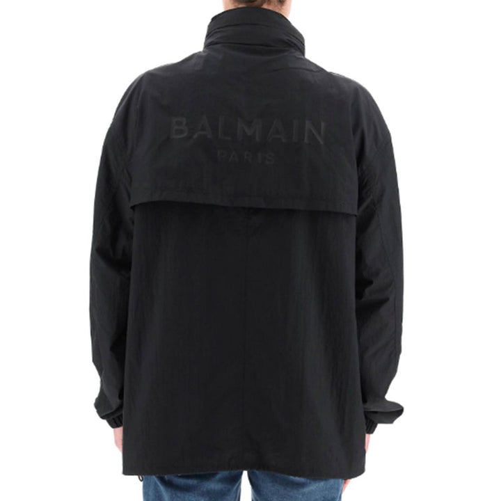 Balmain Black Nylon Shell Jacket by Balmain outlet now on sale