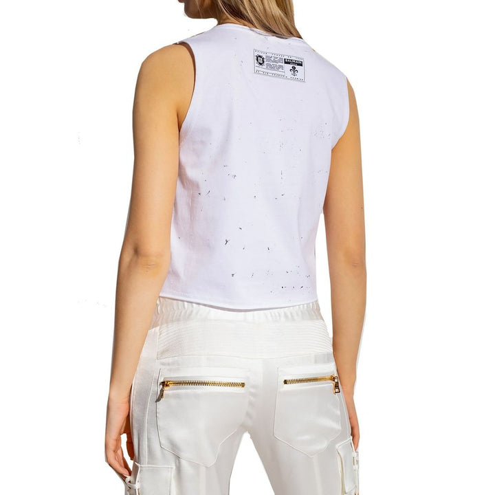 Balmain White Cotton T-Shirt by Balmain outlet now on sale