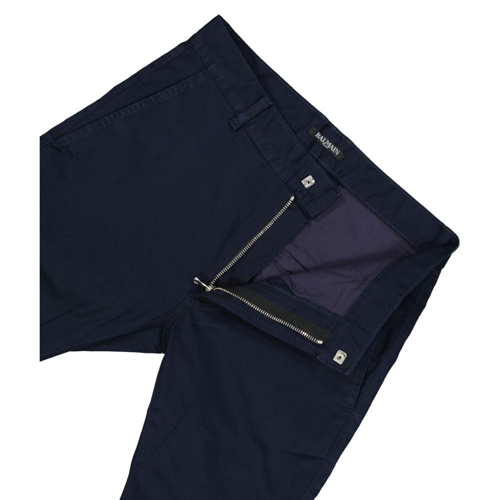 Balmain Blue Cotton Casual Pants by Balmain outlet now on sale