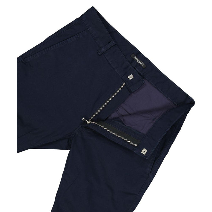 Balmain Blue Cotton Casual Pants by Balmain outlet now on sale