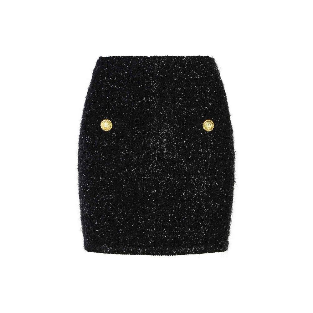 Balmain Black Cotton Mini Skirt by Balmain outlet now on sale