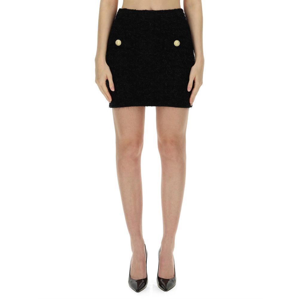 Balmain Black Cotton Mini Skirt by Balmain outlet now on sale