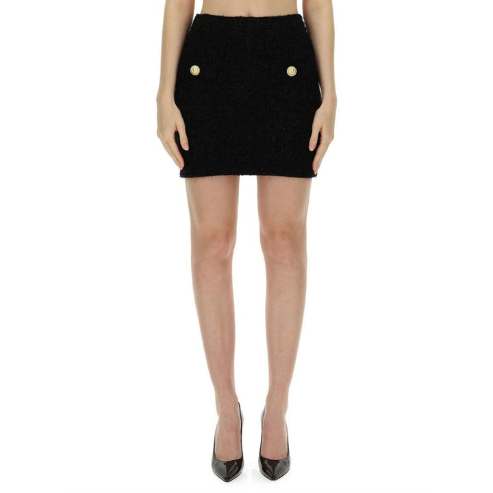 Balmain Black Cotton Mini Skirt by Balmain outlet now on sale