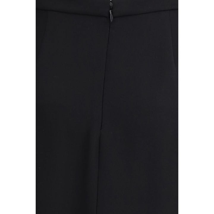 Valentino Black Silk Long Skirt