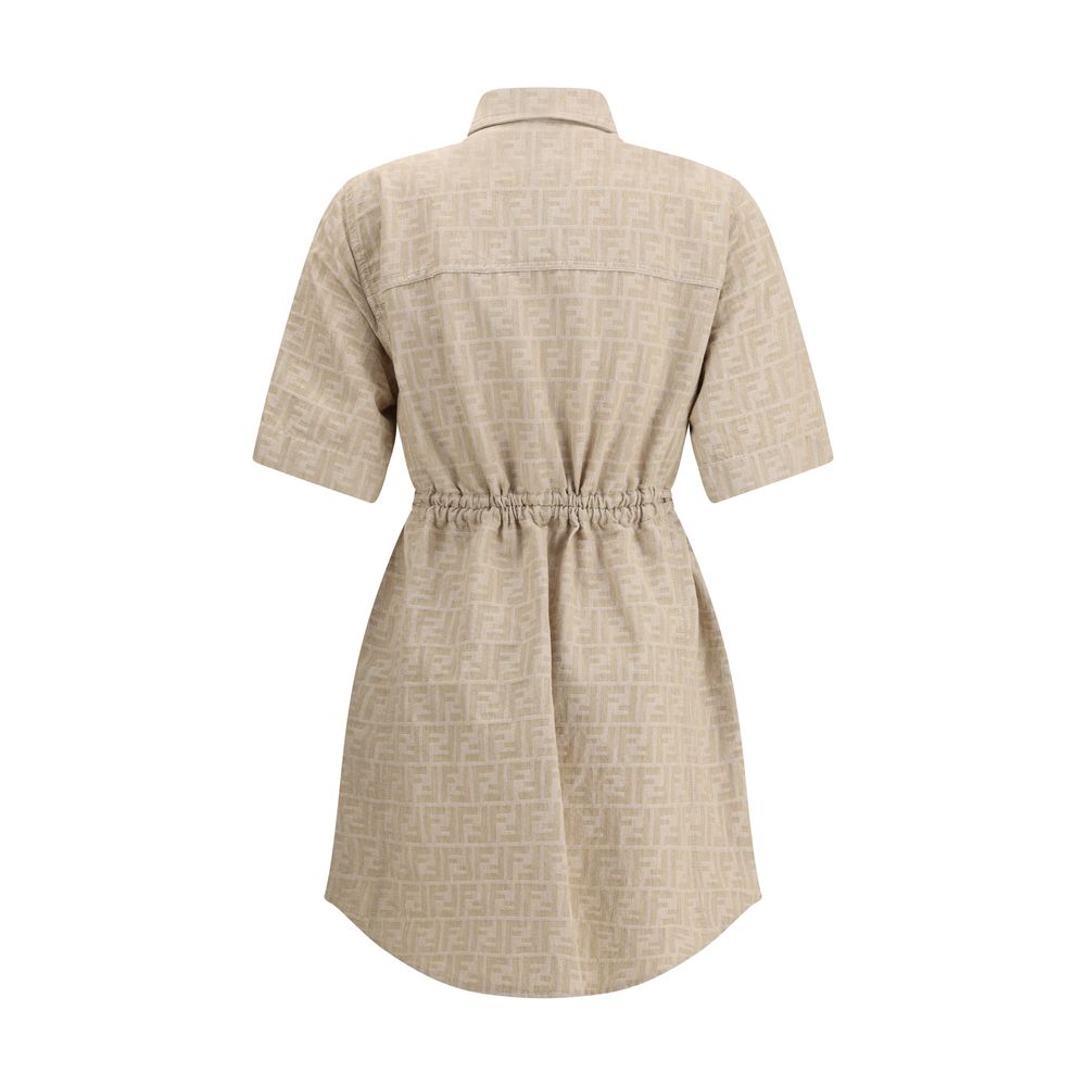 Fendi Beige Cotton Casual Dress by Fendi outlet now on sale