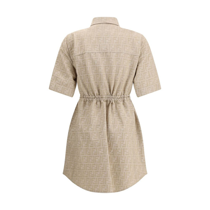 Fendi Beige Cotton Casual Dress by Fendi outlet now on sale