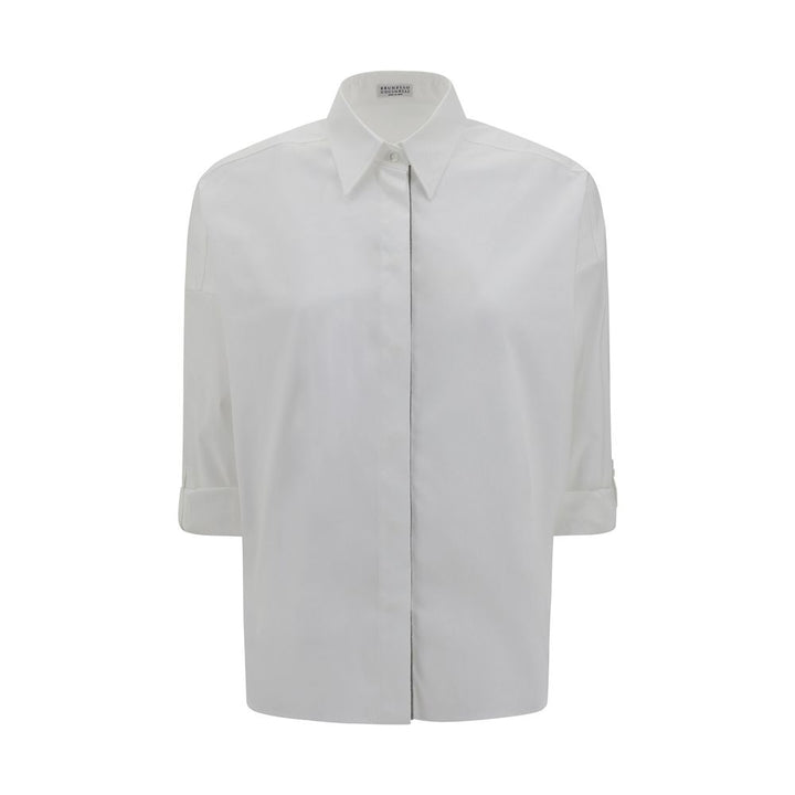 Brunello Cucinelli White Cotton Dress Shirt by Brunello Cucinelli outlet now on sale