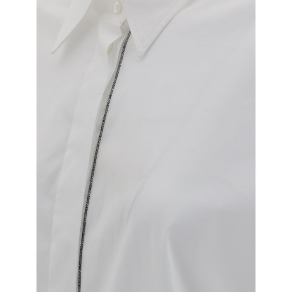 Brunello Cucinelli White Cotton Dress Shirt by Brunello Cucinelli outlet now on sale