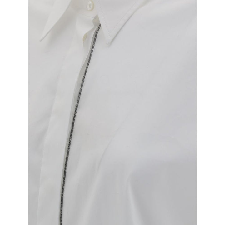 Brunello Cucinelli White Cotton Dress Shirt by Brunello Cucinelli outlet now on sale
