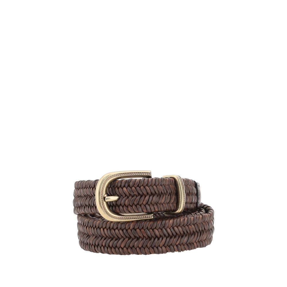 Brunello Cucinelli Brown Calf Leather Bos Taurus Regular Belt by Brunello Cucinelli outlet now on sale