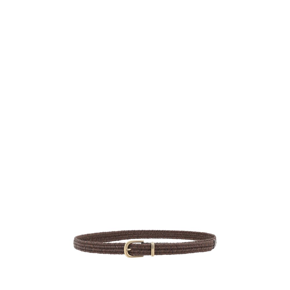 Brunello Cucinelli Brown Calf Leather Bos Taurus Regular Belt by Brunello Cucinelli outlet now on sale