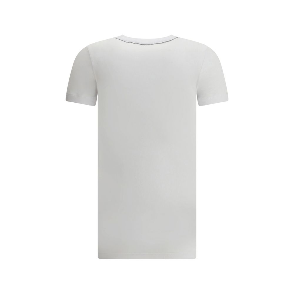 Brunello Cucinelli White Cotton T-Shirt by Brunello Cucinelli outlet now on sale
