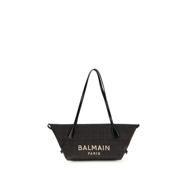 Balmain Black Raffia Shoulder Bag by Balmain outlet now on sale