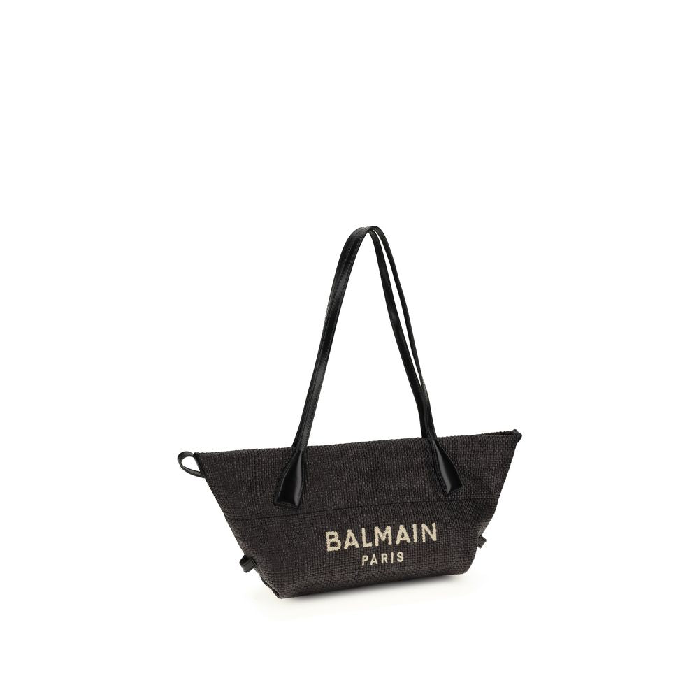 Balmain Black Raffia Shoulder Bag by Balmain outlet now on sale