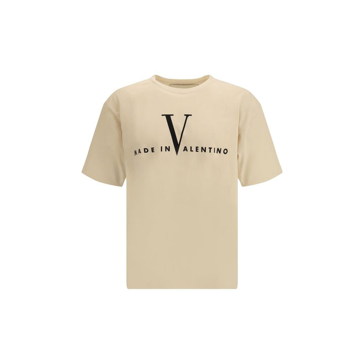 Valentino Cream Cotton T-Shirt by Valentino outlet now on sale