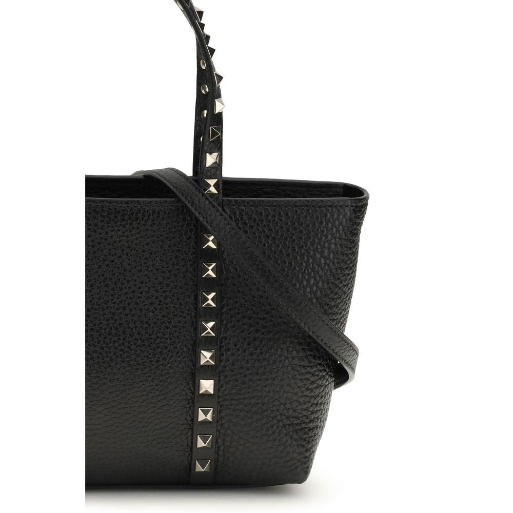 Valentino Garavani Black Calf Leather Bos Taurus Shoulder Bag by Valentino Garavani outlet now on sale